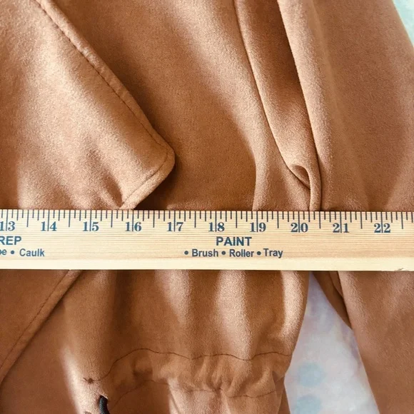 NEW Made in Italy Camel Tan Suede Long Jacket Coat - Picture 9 of 12